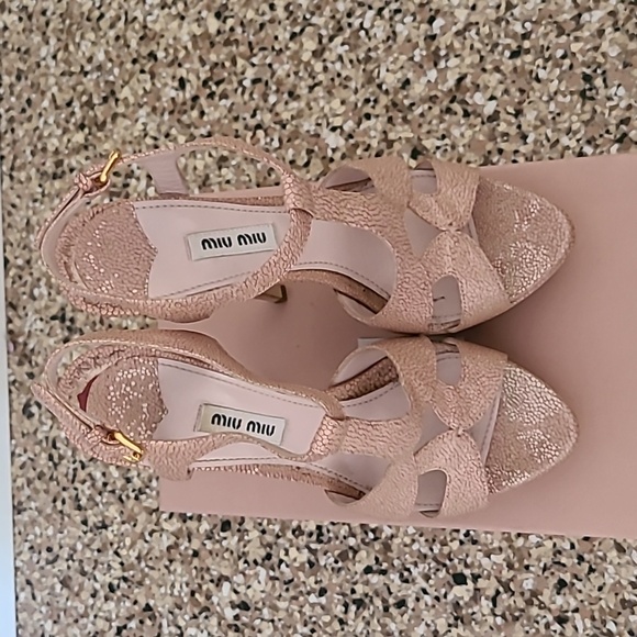 Miu miu lizard leather nude sandal heels 👠 - Picture 2 of 7